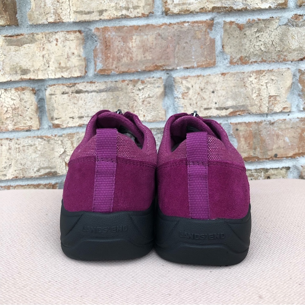 Lands’ End Women's All Weather Insulated Purple Suede Leather Zip Moc Shoes 11 - Picture 6 of 14